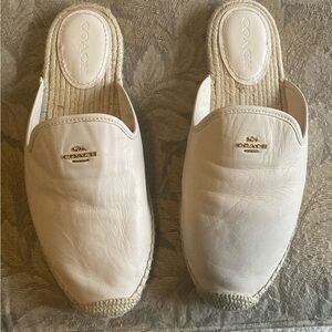Coach Cassidy Espadrille Cream Mule Slides Sandals Shoes Size 11